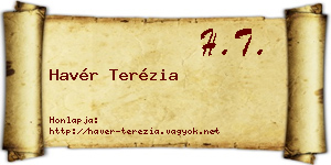 Havér Terézia névjegykártya